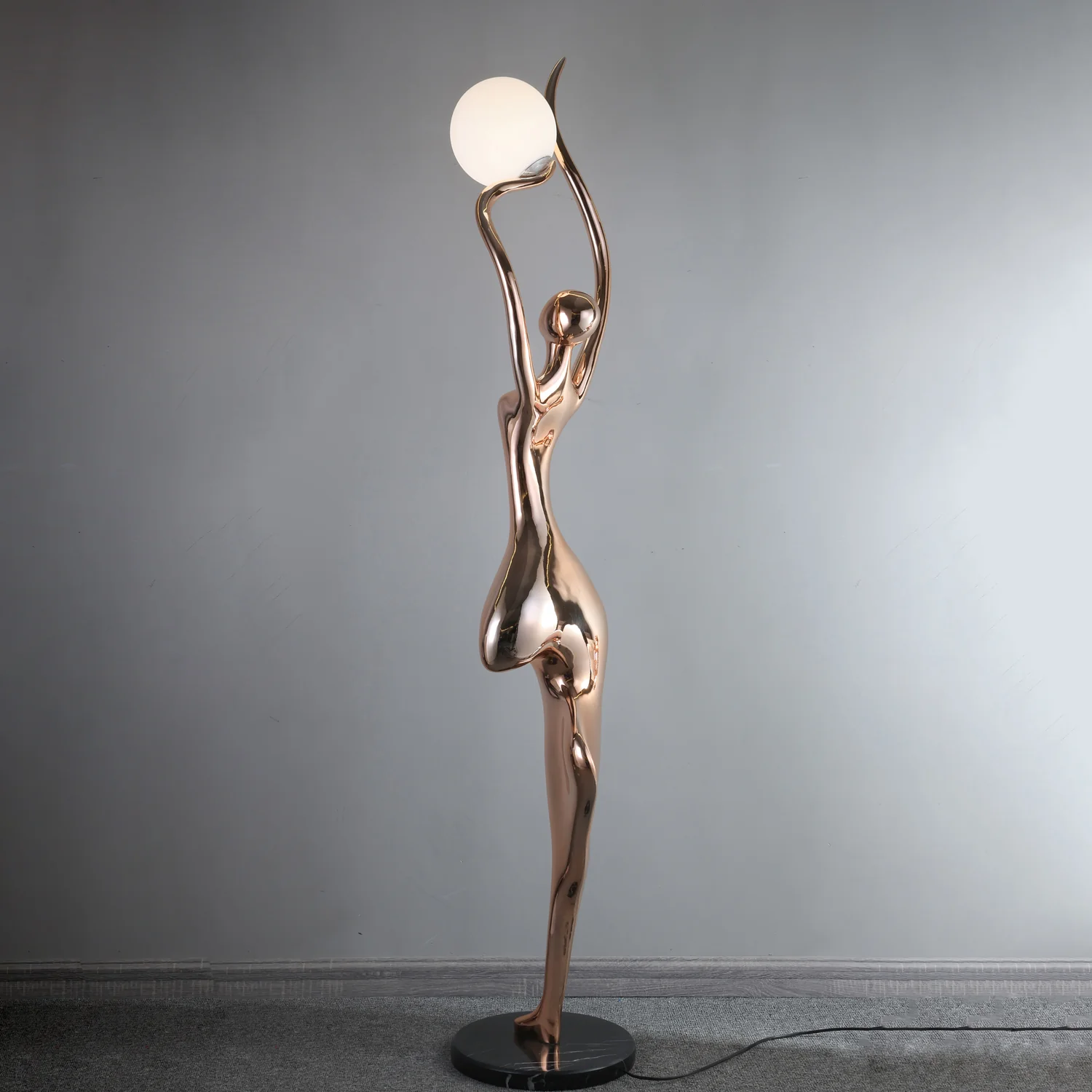 Торшер Yoga Sculpture - ∅38см x 192см, розовое золото