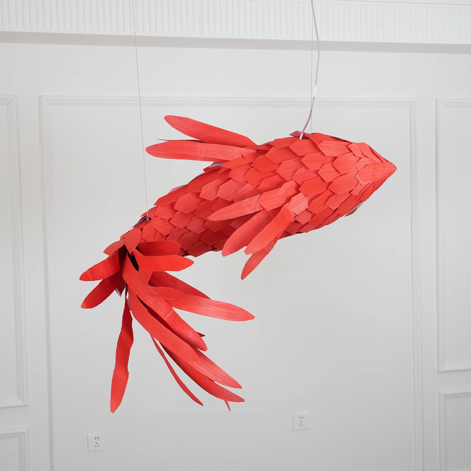 Люстра Crimson Swirl Koi - 200см, красный, холодный свет