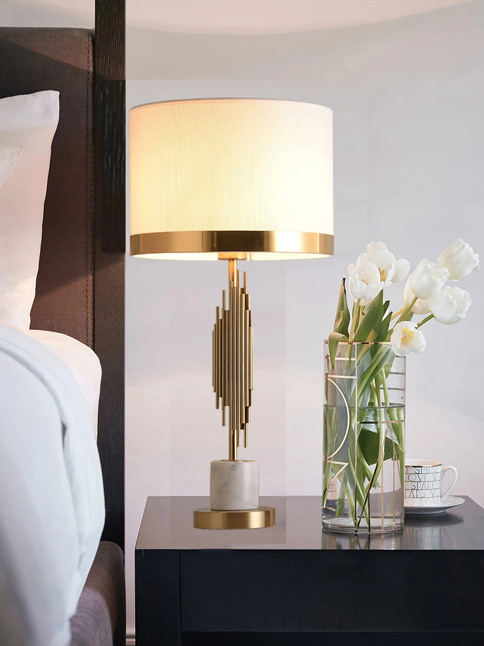 Myrano Table Lamp - ∅ 11.8″ x H 24.8″ / Dia 30cm x H 63cm / Gold / AU plug