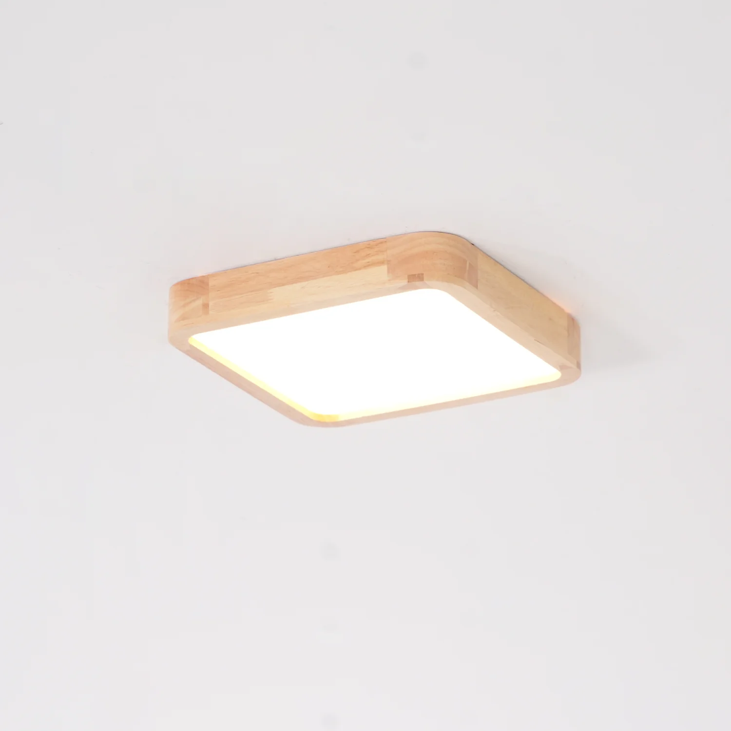 Потолочный светильник Wooden Geometric - ∅40см x 7см, дерево, теплый свет