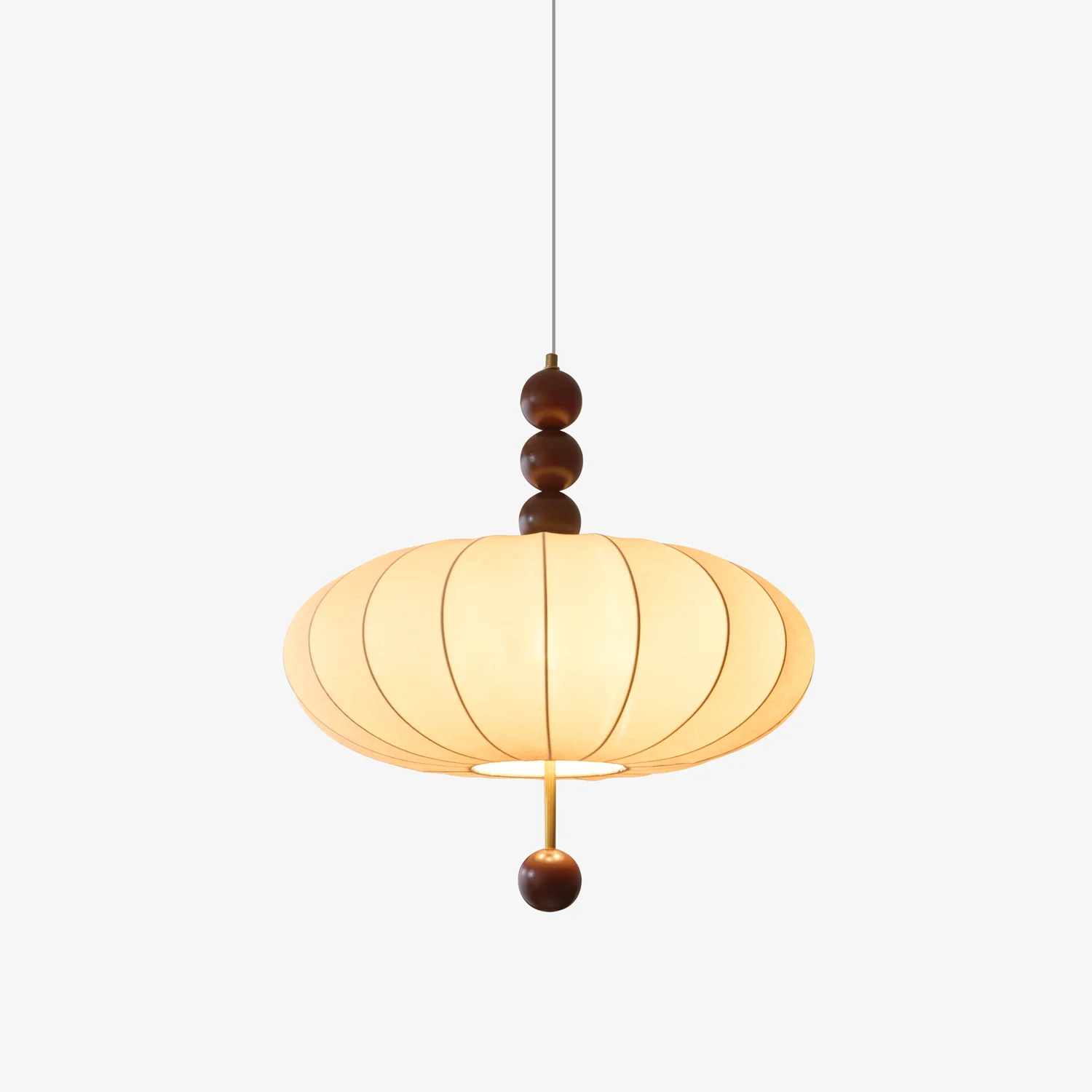 Подвесной светильник Adelaide Fabric - ∅50см x 50см, орех, бежевый