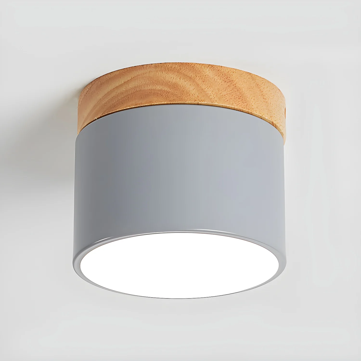 Потолочный светильник Alva Wooden Surface - ∅10см х 8см, зеленый, холодный свет