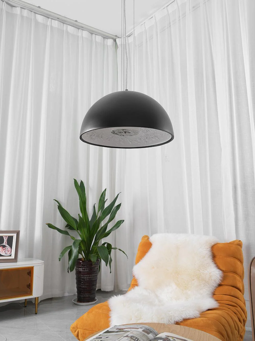 Подвесной светильник Hemisfera Suspension - ∅90см x 45см, ржаво-коричневый