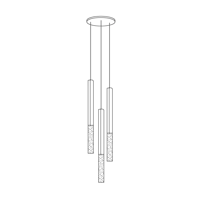 Подвесной светильник Shine Vertical Plumage Suspension - 5 плафонов ∅30см x 200см, черный, теплый свет