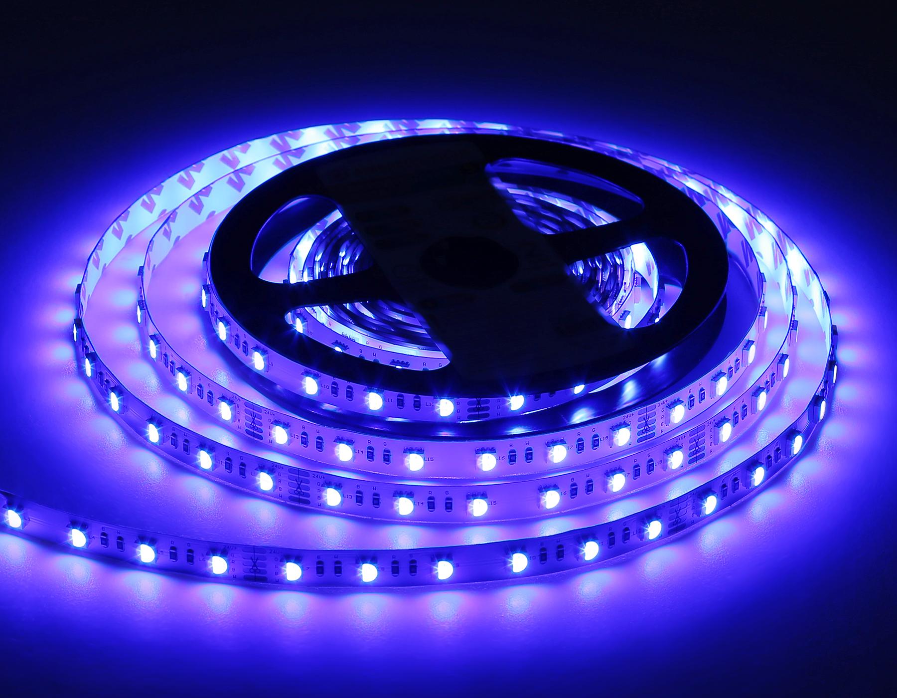 Светодиодная лента RGB с дневным белым светом GS4402 5050 60Led /10W m/ 24V IP20 RGBW+4500K 5m Ambrella GS4402