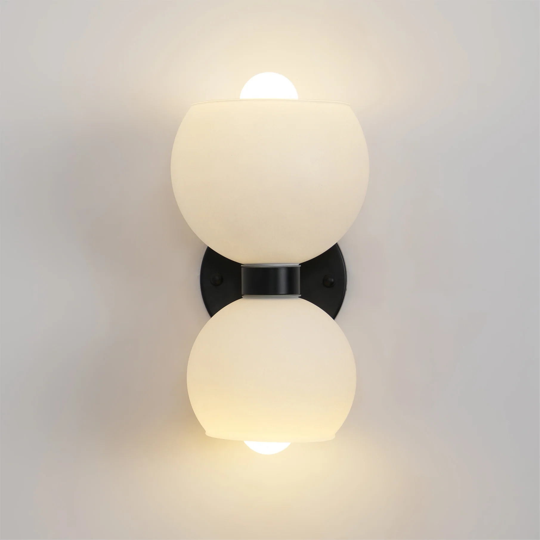 Round Pearl Sconce - Set of 2 / Brass / Smoke grey