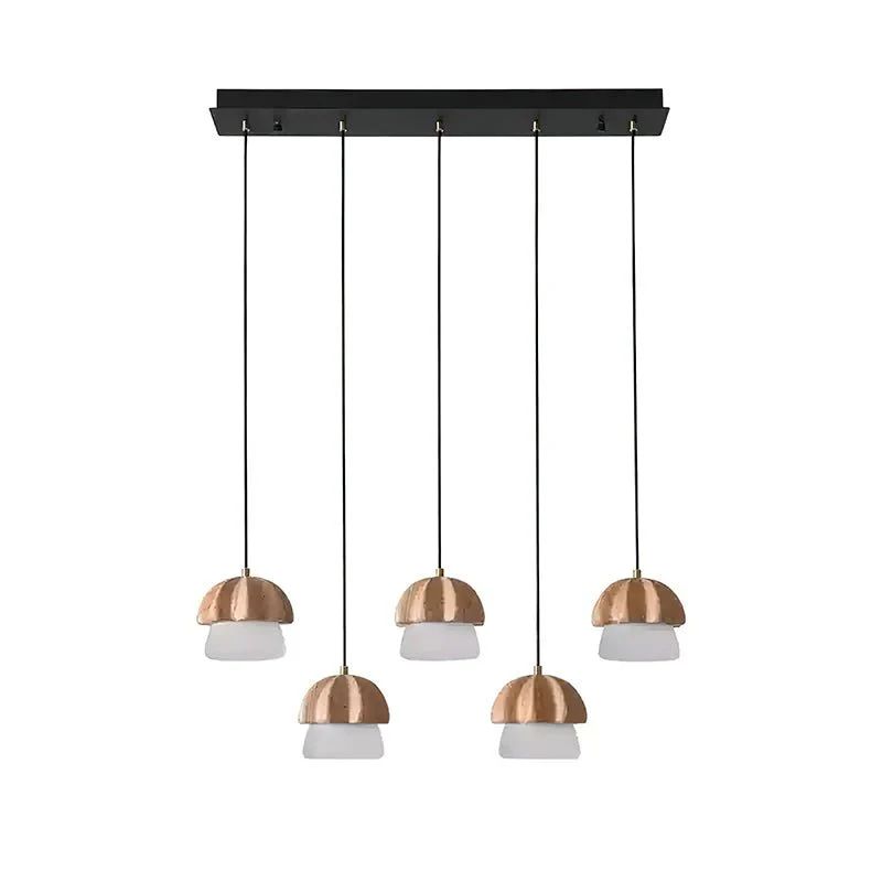 Люстра Mushroom Cluster - 1 плафон ∅12см x 13см, орех, теплый свет
