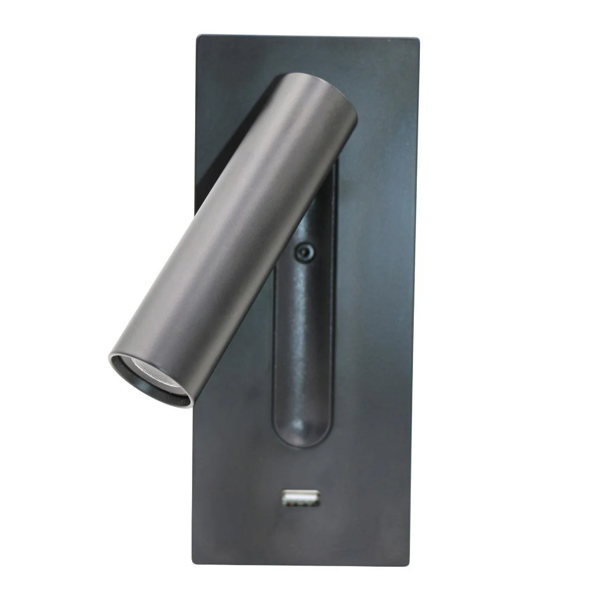 Настенный светильник Black Bedside USB - ∅8см x 18см, черный