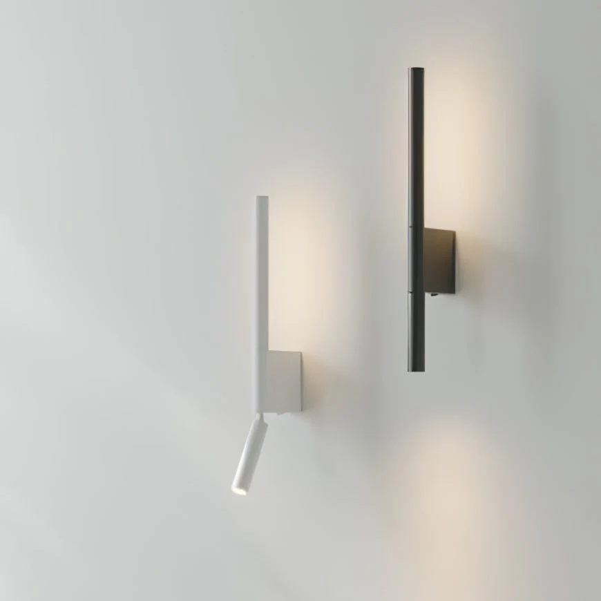 Настенный светильник Canut LED - ∅6см x 43см, черный, теплый свет