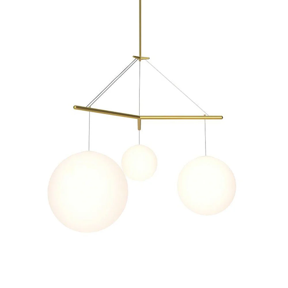 Подвесной светильник Celestial Orb Trio - ∅115см x 150см, золотой, белый