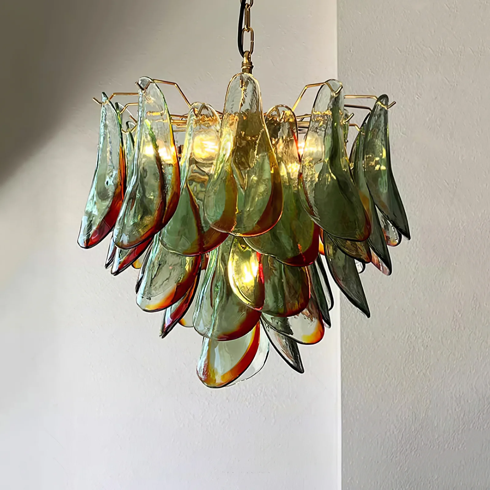 Люстра Emerald Flame Murano Glass - ∅75см х 75см, зеленый, золотой