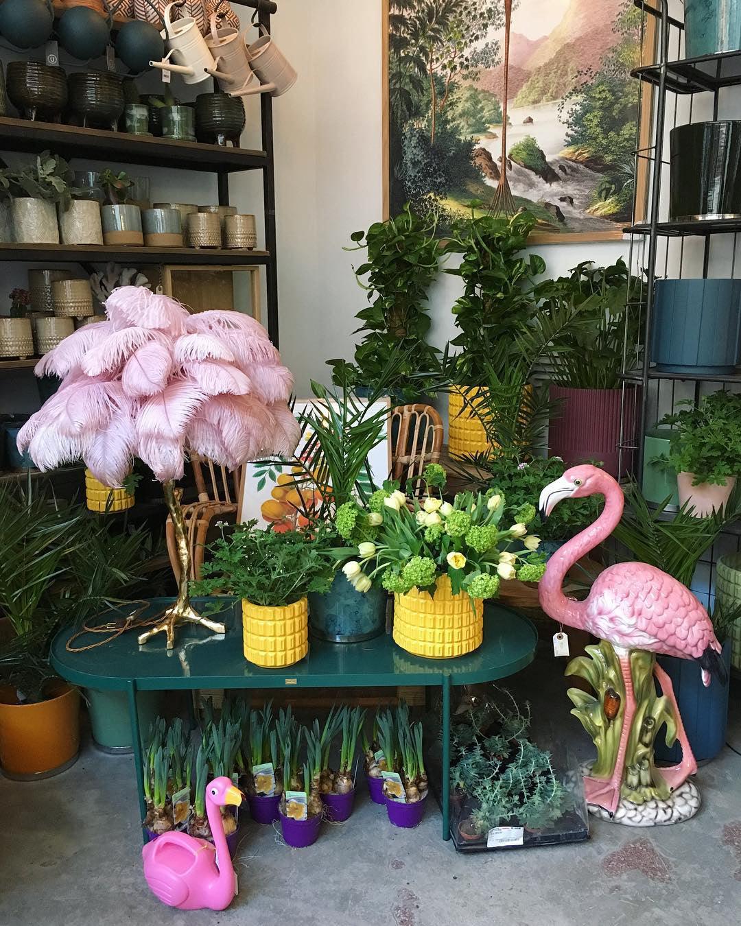 Настольный светильник Ostrich Feather - серебряный, темно-розовый