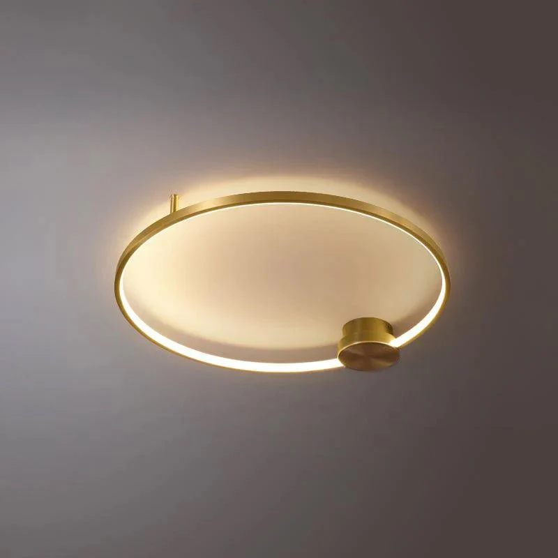 Потолочный светильник Loop LED - три круга, 90см x 73см x 7см, латунь, черный, теплый свет
