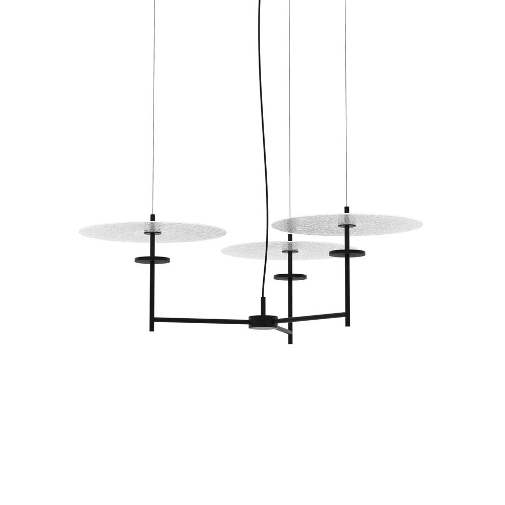 Люстра Trezzero - ∅80см x 150см, черный, белый, теплый свет