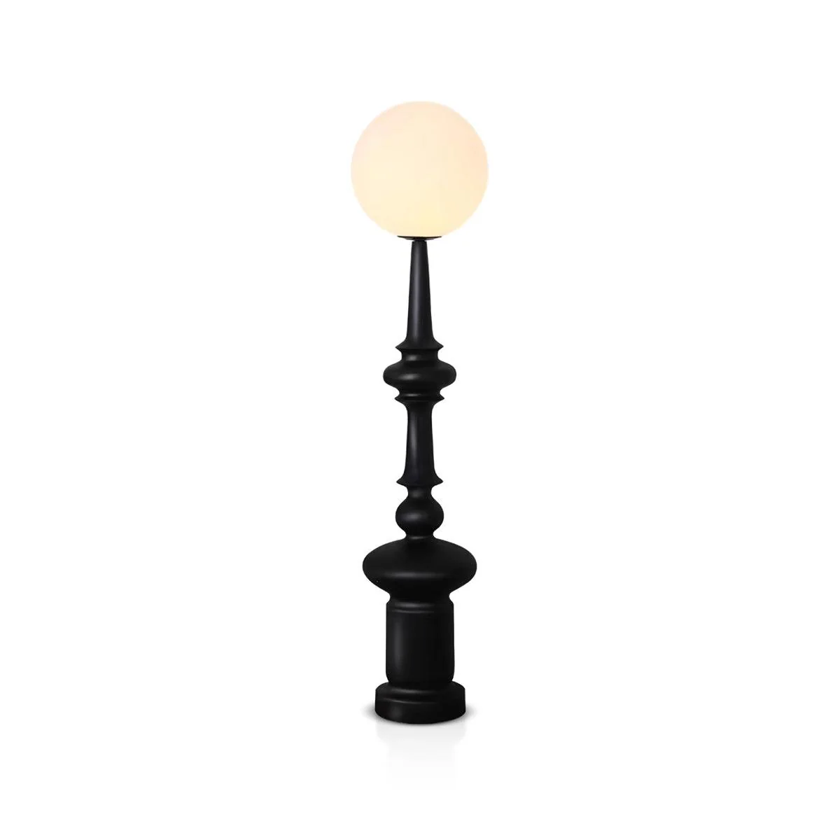 Roman Column Floor Lamp - ∅ 11.8″ x H 54.3″ / Dia 30cm x H 138cm / Black / US plug