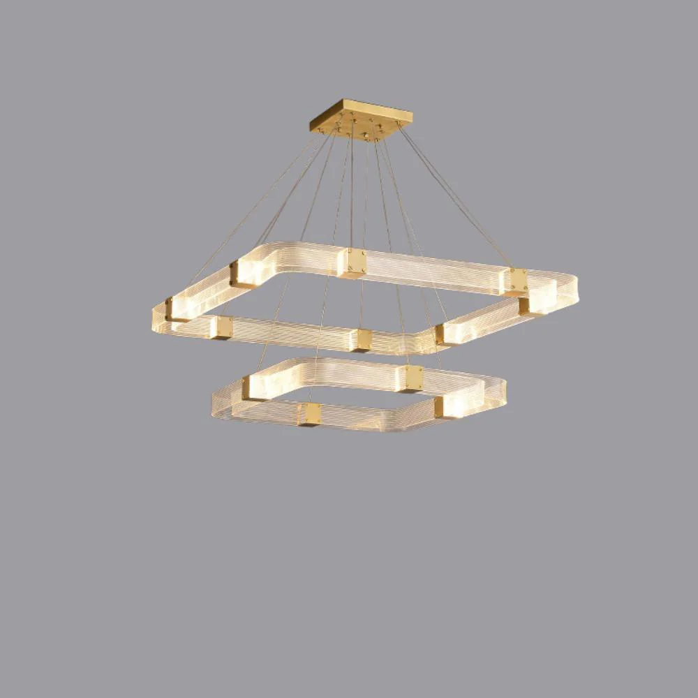 Люстра Parallel LED - два уровня ∅80см + ∅60см, холодный свет, круглая