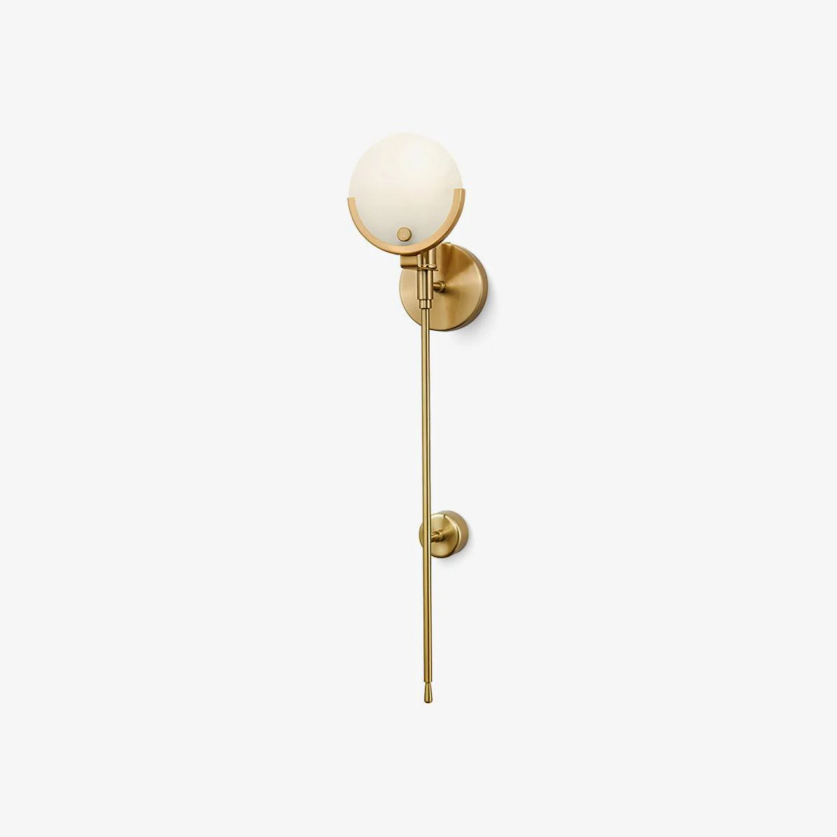 Ava Brass Wall Lamp - ∅ 4.7″ x H 13.8″ / Dia 12cm x H 35cm Set of 2 / Brass & White