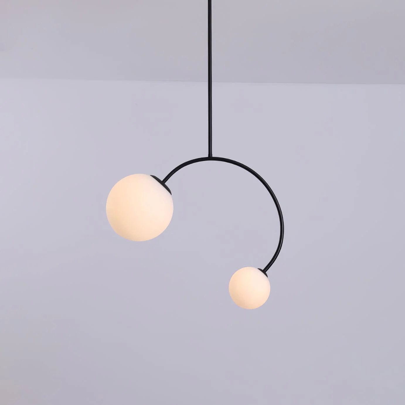 Подвесной светильник Balance Glass - ∅34см x 28см, золотой, белый, стекло