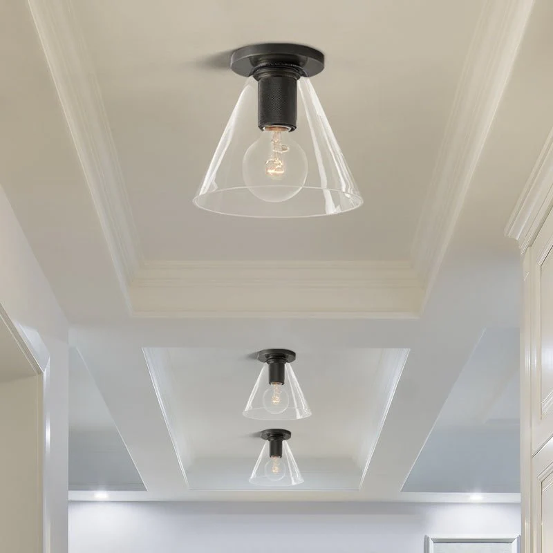 Потолочный светильник Simple Style Flush Mount - ∅12см x 18см, латунь