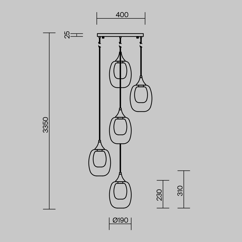 Подвесной светильник Maytoni Aura 40W E14 MOD016PL-05BS