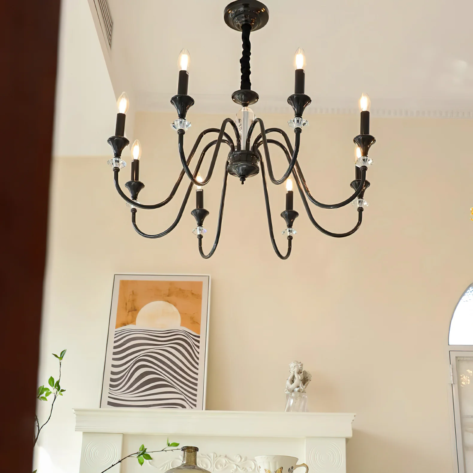 Люстра Noir Candelabra - 3 плафона ∅52см x 45см, черный, прозрачный