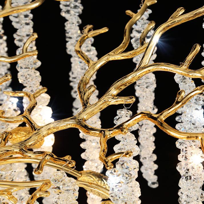 Люстра Albero Crystal - 14 подвесов ∅100см x 40см, золотой, стекло