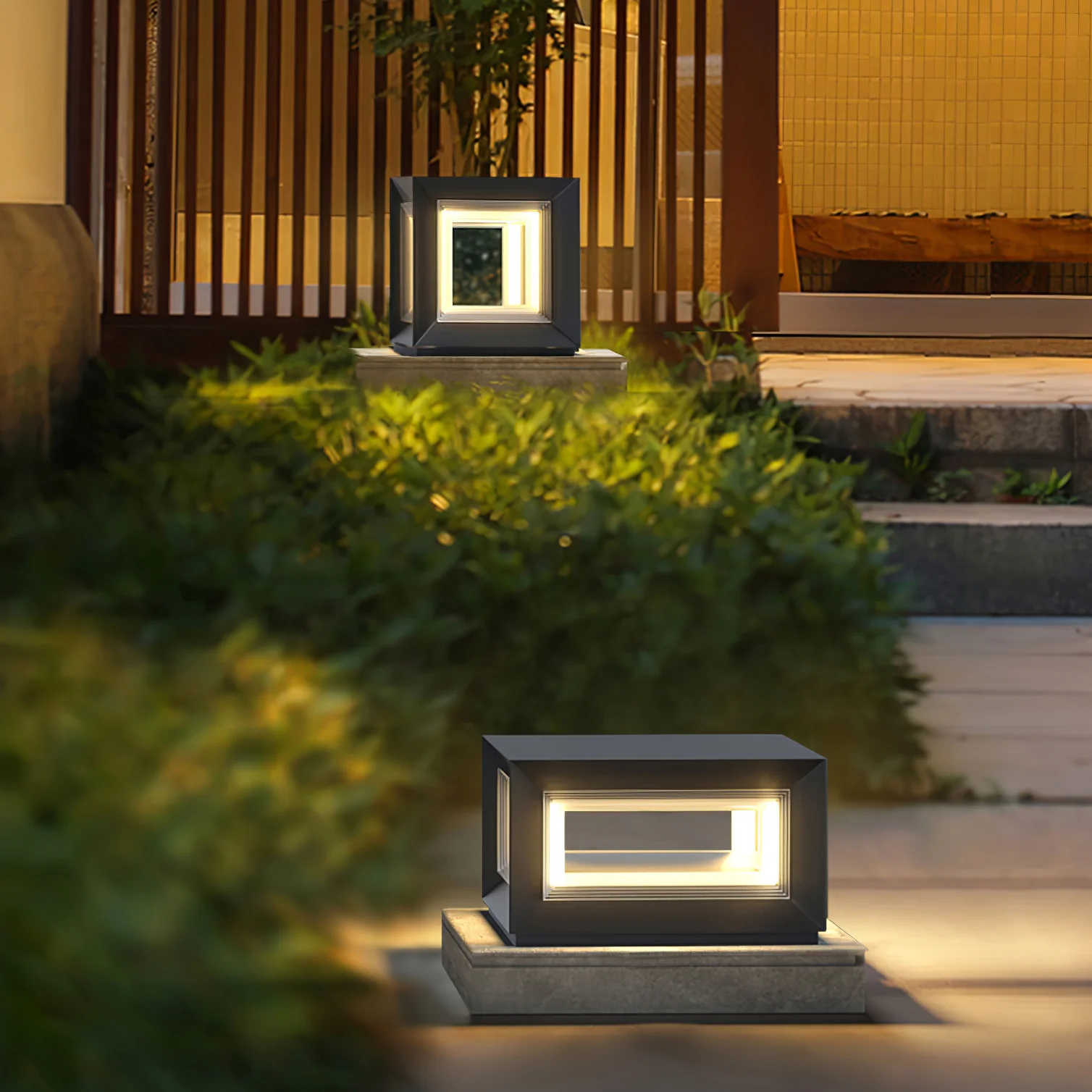 Уличный светильник Light Cube - модель A, проводная версия, 25см x 25см x 14см, теплый свет