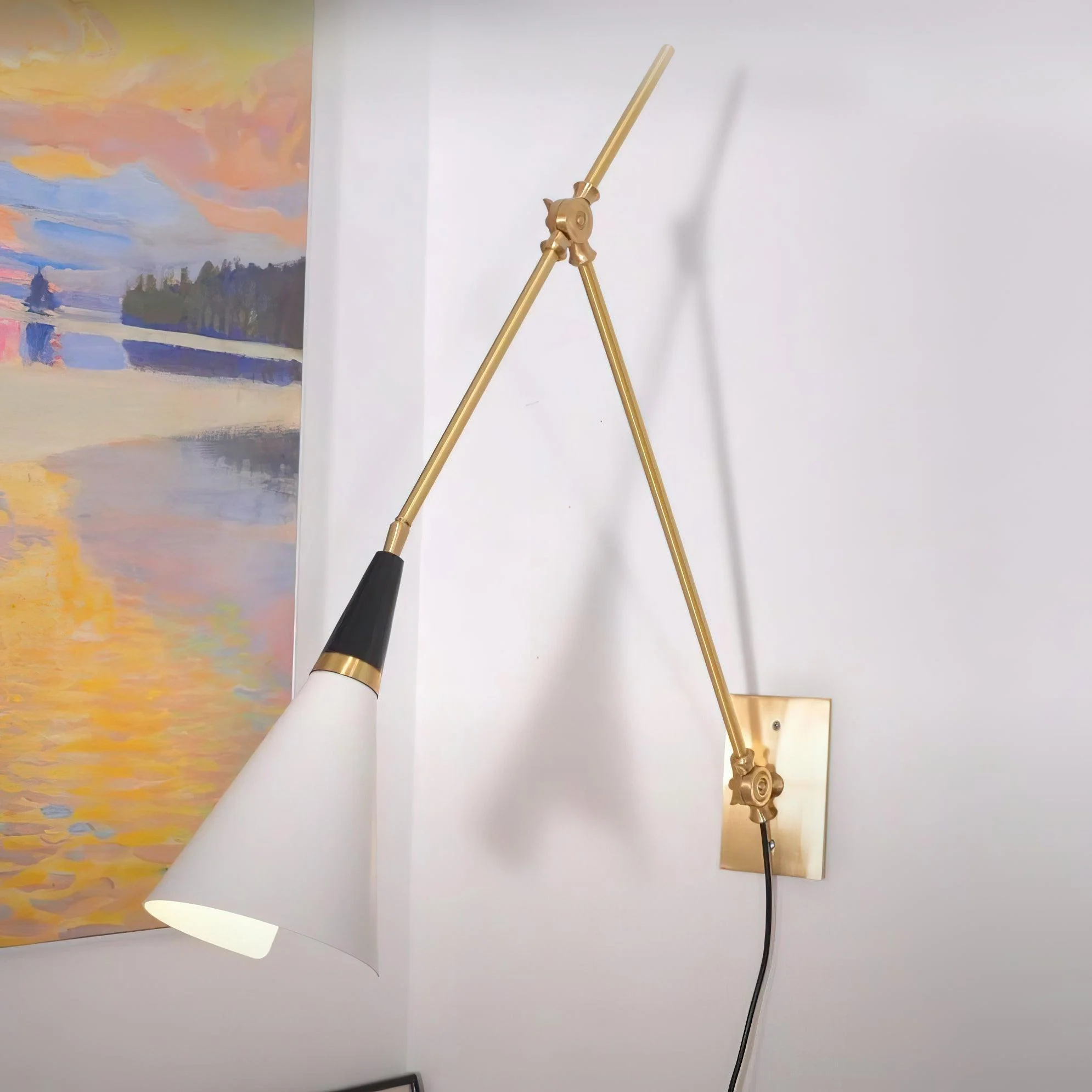 Настенный светильник Magari Plug In - 74см х 66см, белый, латунь