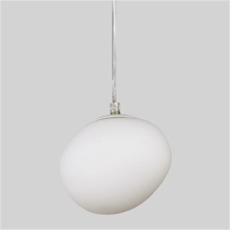 Подвесной светильник Gregg Stone Shape Glass - ∅23см x 16см, белый, теплый свет