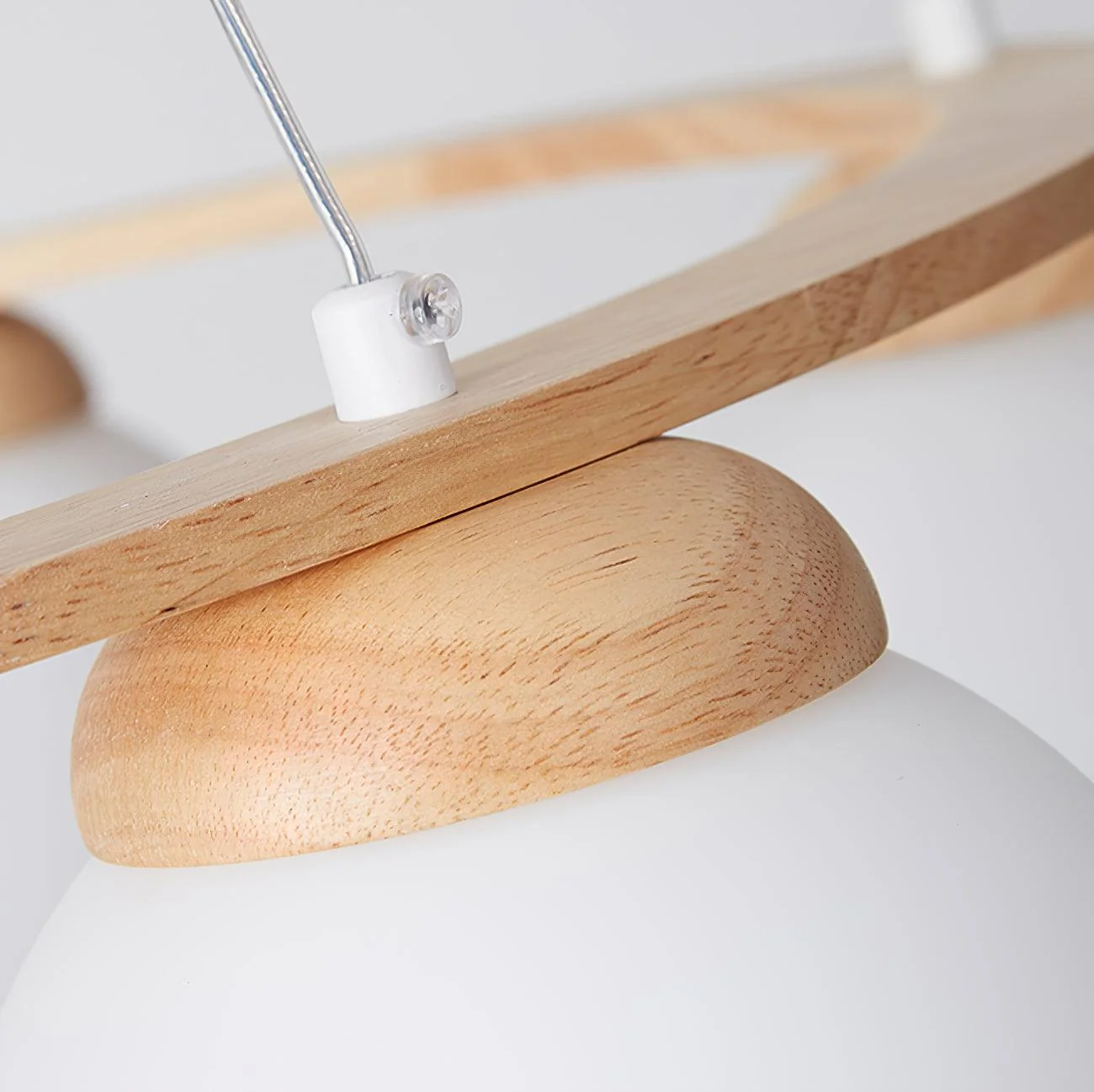 Люстра Miira Wood - 4 подвеса ∅50см x 150см, дерево, белый