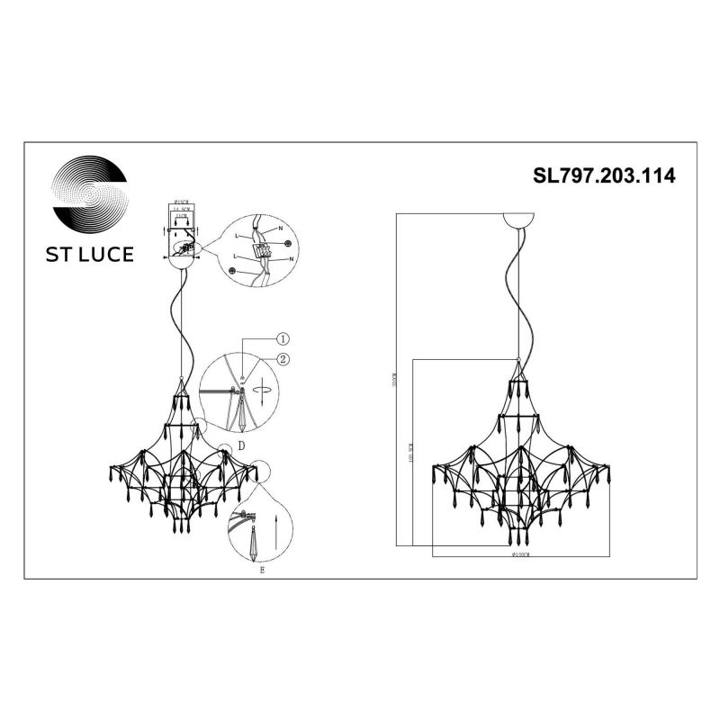 Люстра подвесная ST LUCE GRAVETTA  SL797.203.114
