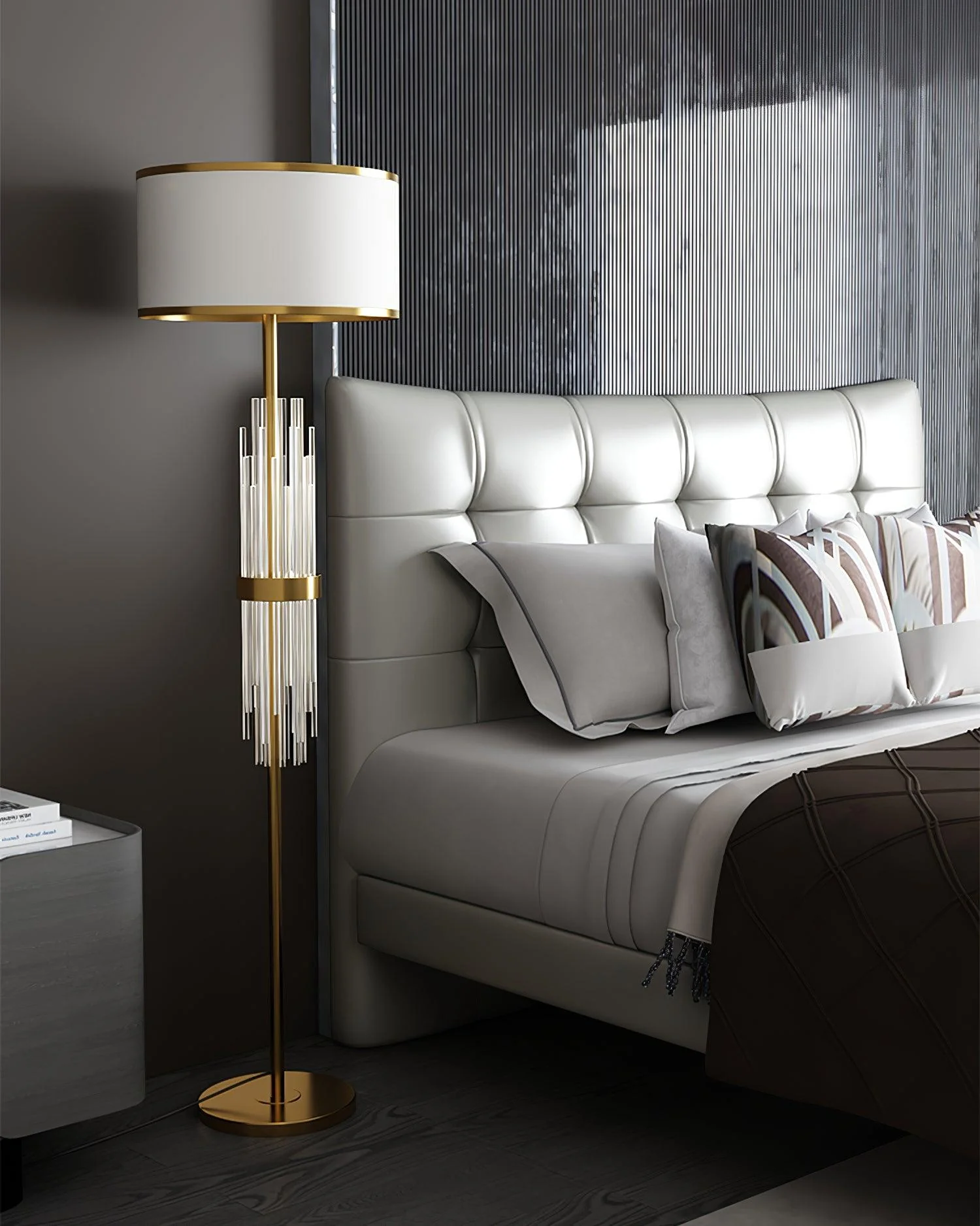 Alston Floor Lamp - ∅ 13.8″ x H 57.1″ / Dia 35cm x H 145m / Gold / AU plug