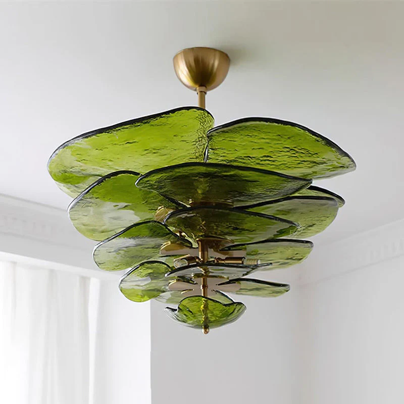 Люстра Petals Gold Murano - 4 яруса ∅67см x 29см, янтарь, золотой