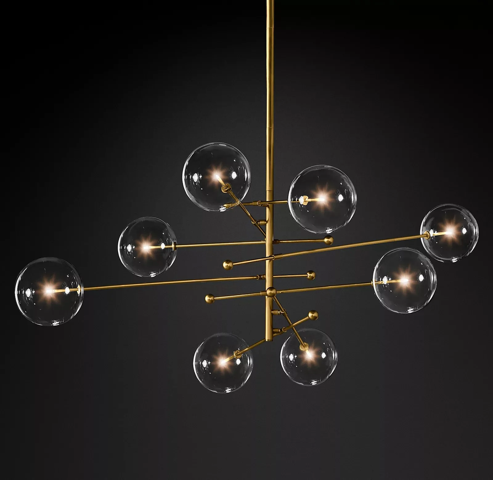 Люстра Glass Globe Mobile - 6 источников света ∅80см x 70см, черный