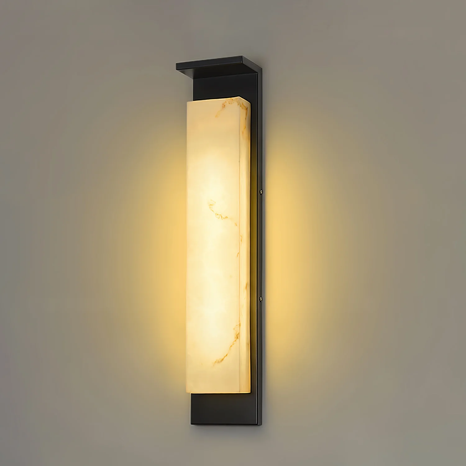 Delaney Outdoor Wall Light - Model A L 6.3″ x W 4.3″ x H 19.7″ Set of 2 / Black & White / Warm Light