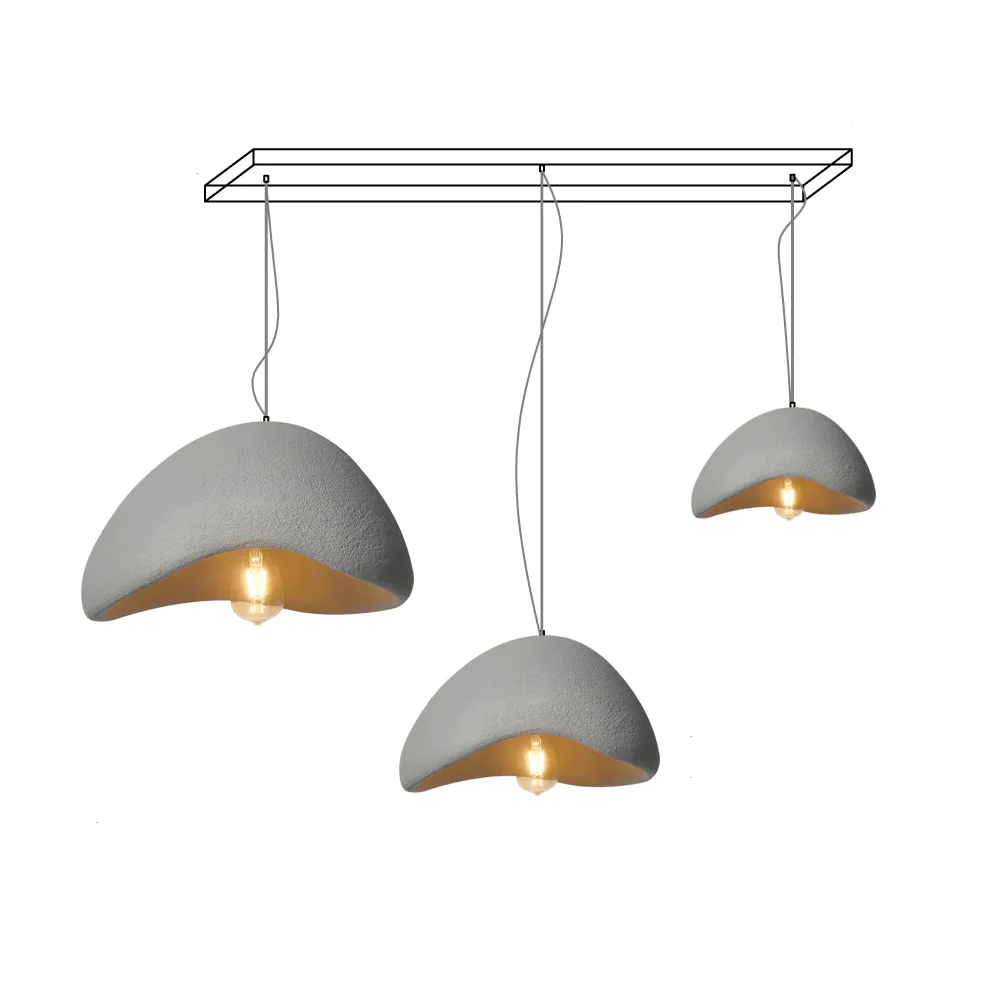 Люстра Khmara Halia Combination A - ∅40см x 22см + ∅60см x 33см, серый, длинное крепление