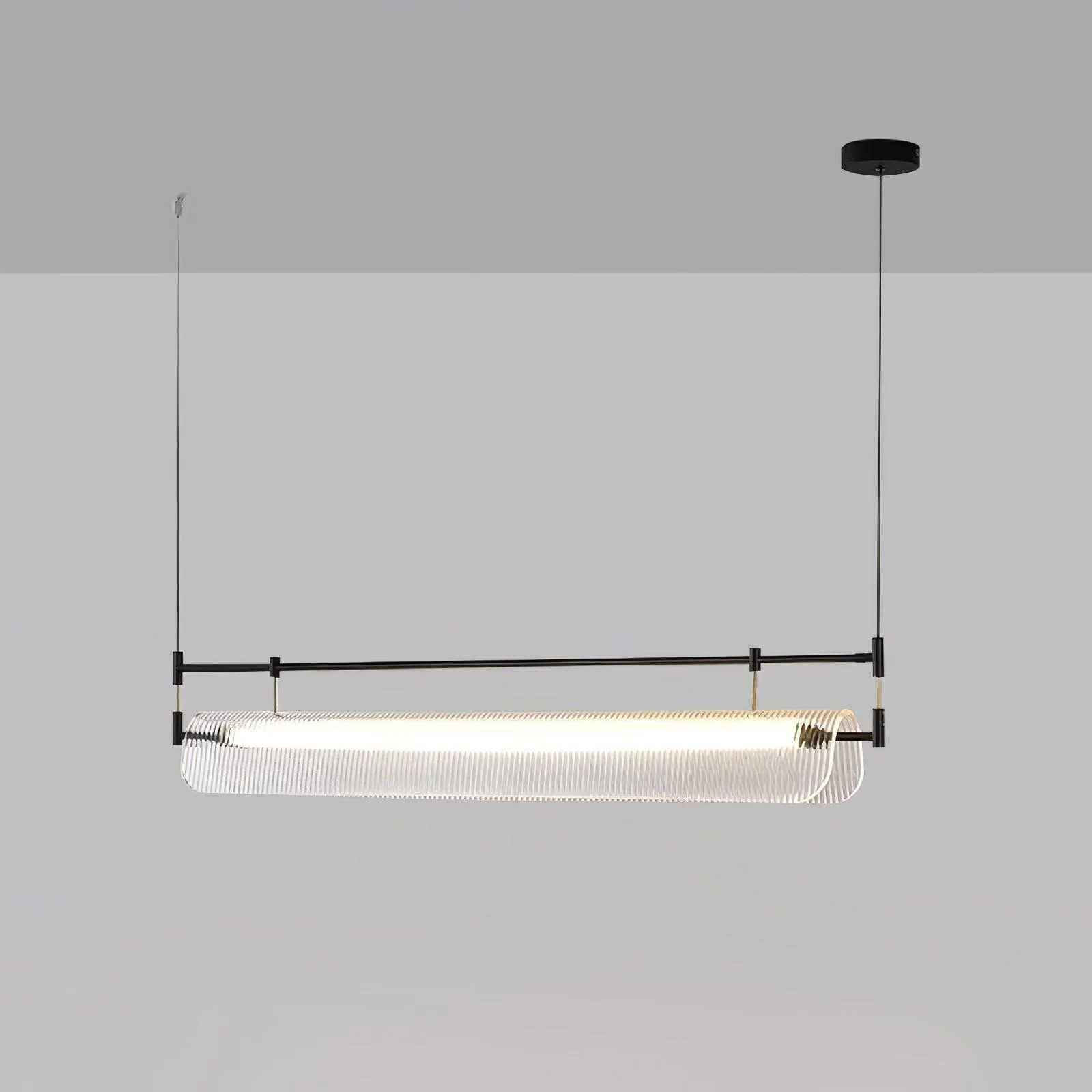 Люстра Linear Strip - 120см x 12см x 20см, черный, прозрачный, теплый свет, 25W