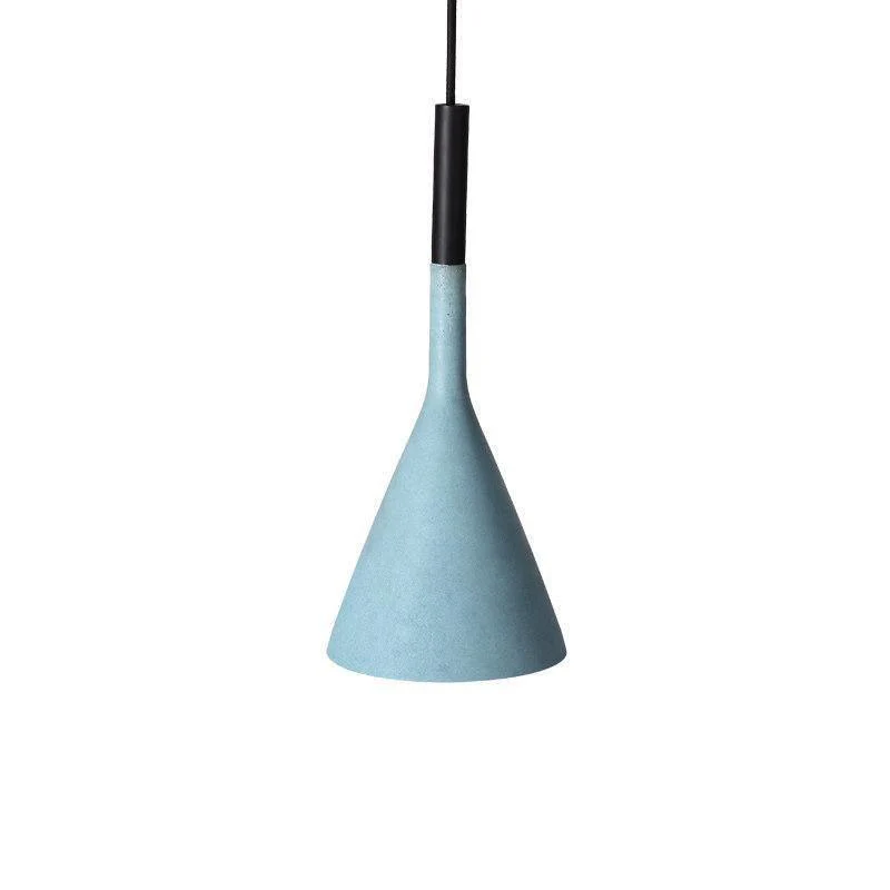 Подвесной светильник Conical Concrete - круглое крепление, 3 подвеса, зеленый