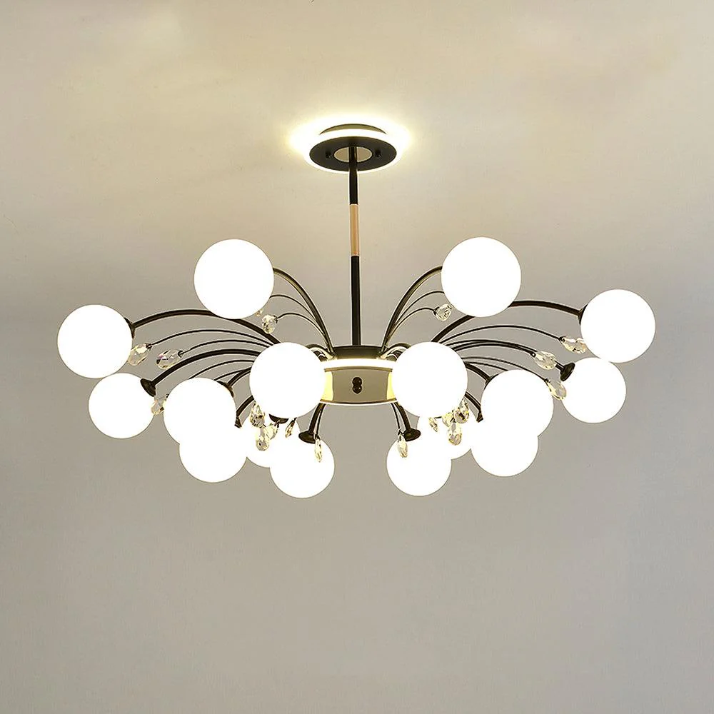 Люстра Glamorous Glass Raindrop - 10 подвесов ∅100см x 50см, золотой