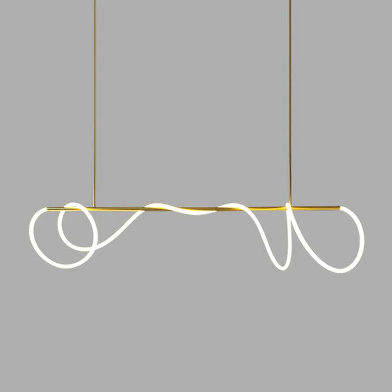 Люстра Flexible Linear Curve - 150см x 2см x 32см, черный, белый, с диммером
