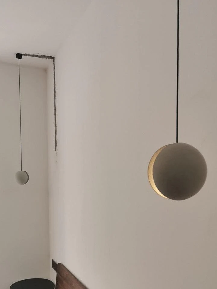 Подвесной светильник Moon Concrete - 2 плафона ∅24см x 150см, серый