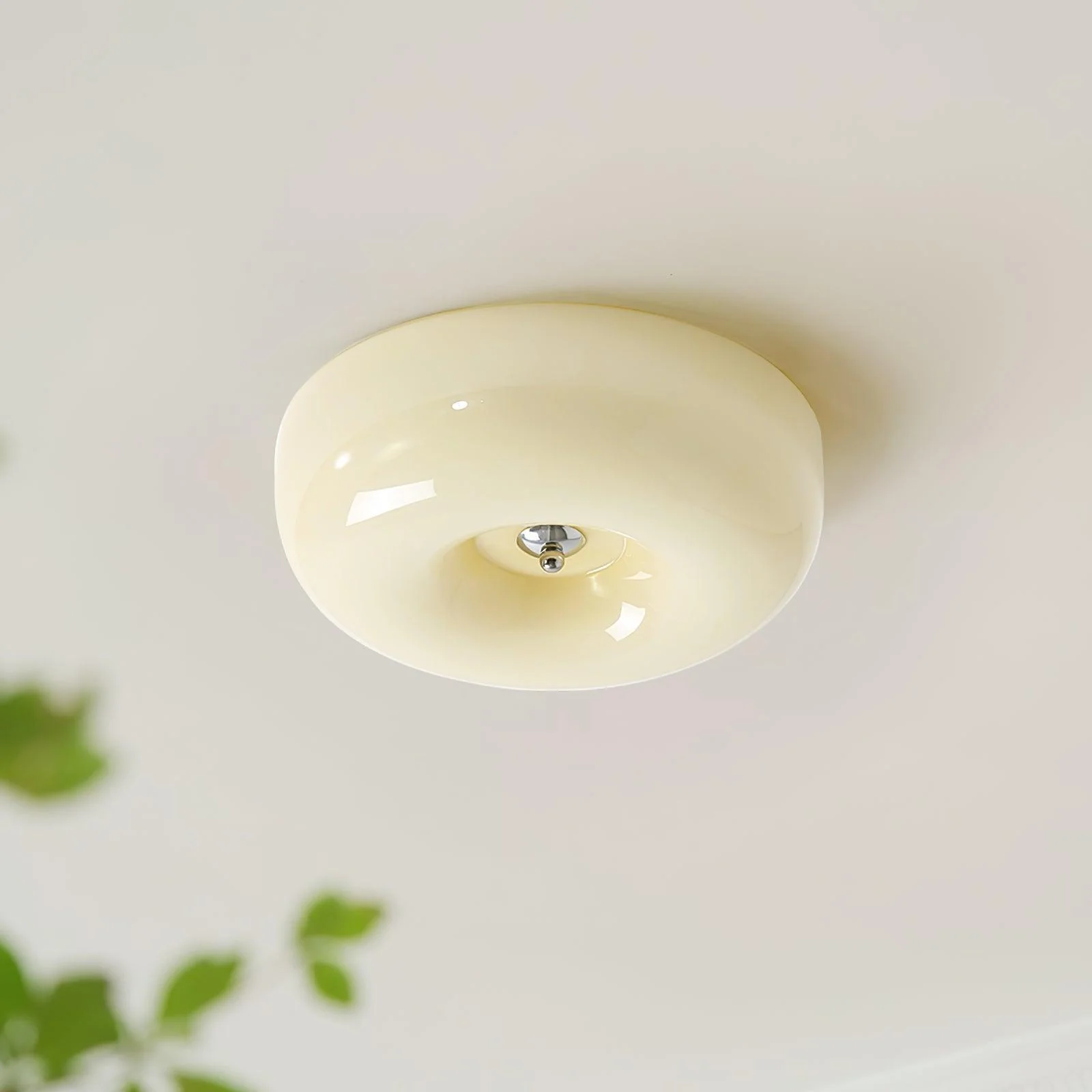 Потолочный светильник Cream Pudding - ∅40см х 10см, кремовый, теплый свет