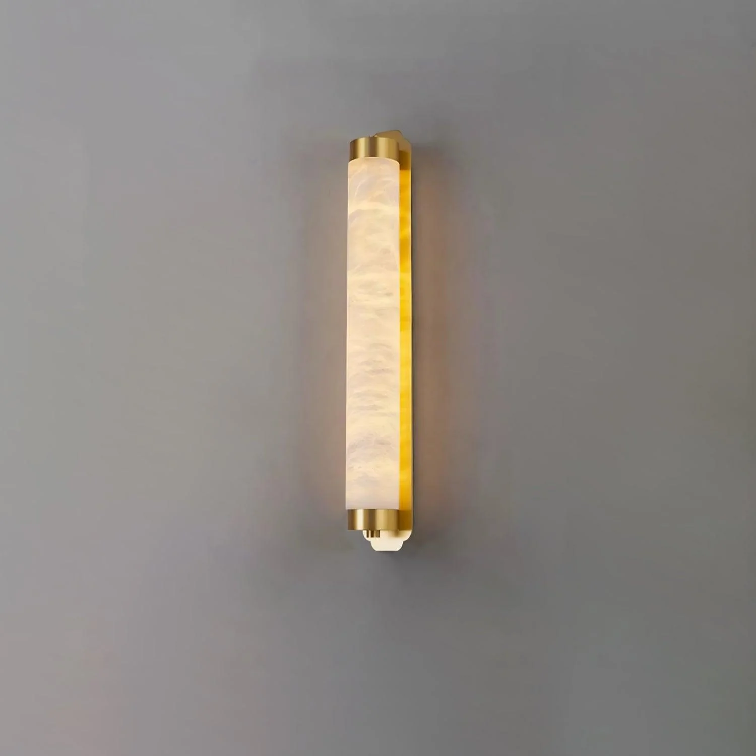 Настенный светильник Cylindra Alabaster Brass - модель B, ∅8см x 60см, черный, белый, холодный свет
