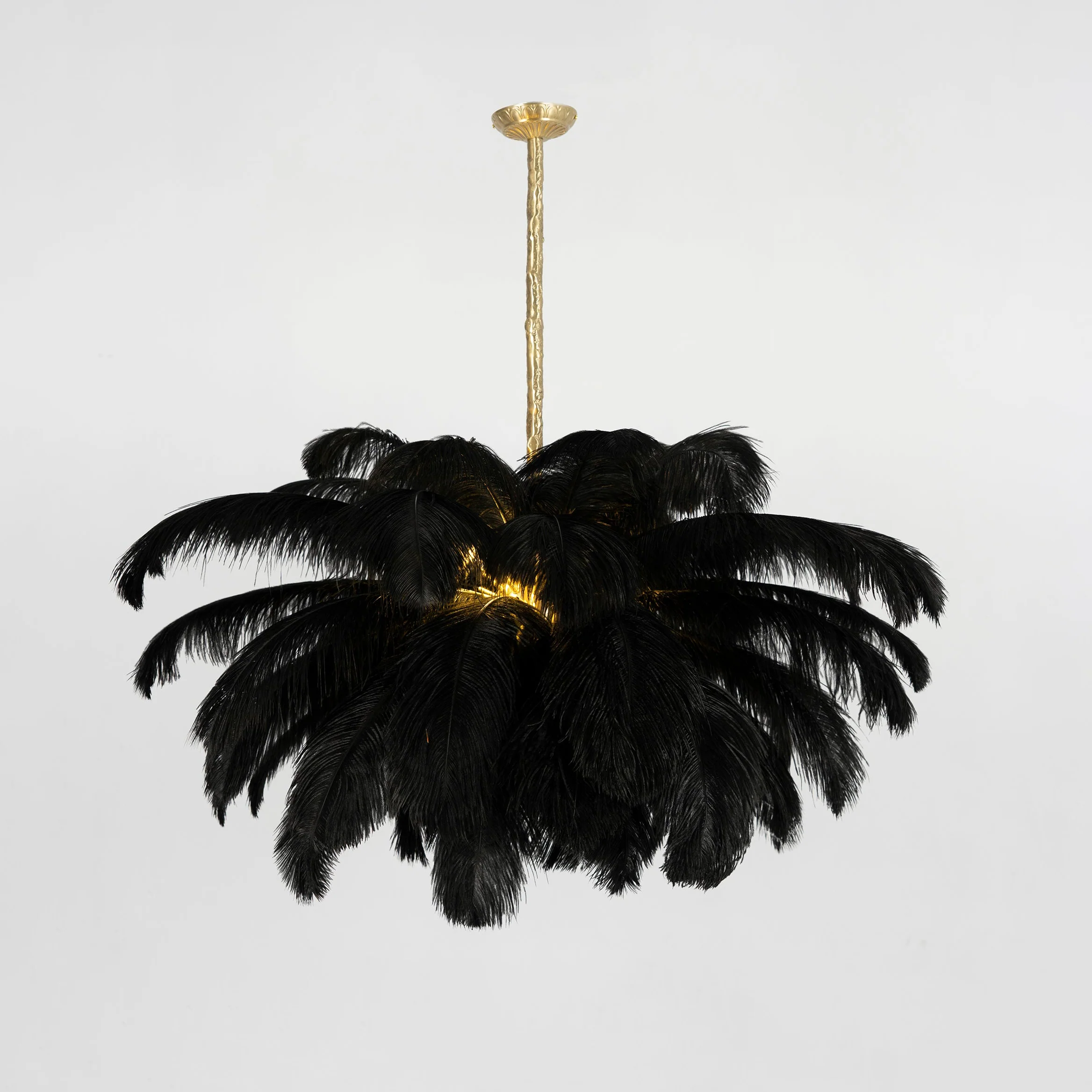 Люстра Ostrich Feather - ∅110см x 90см, серебро, белый