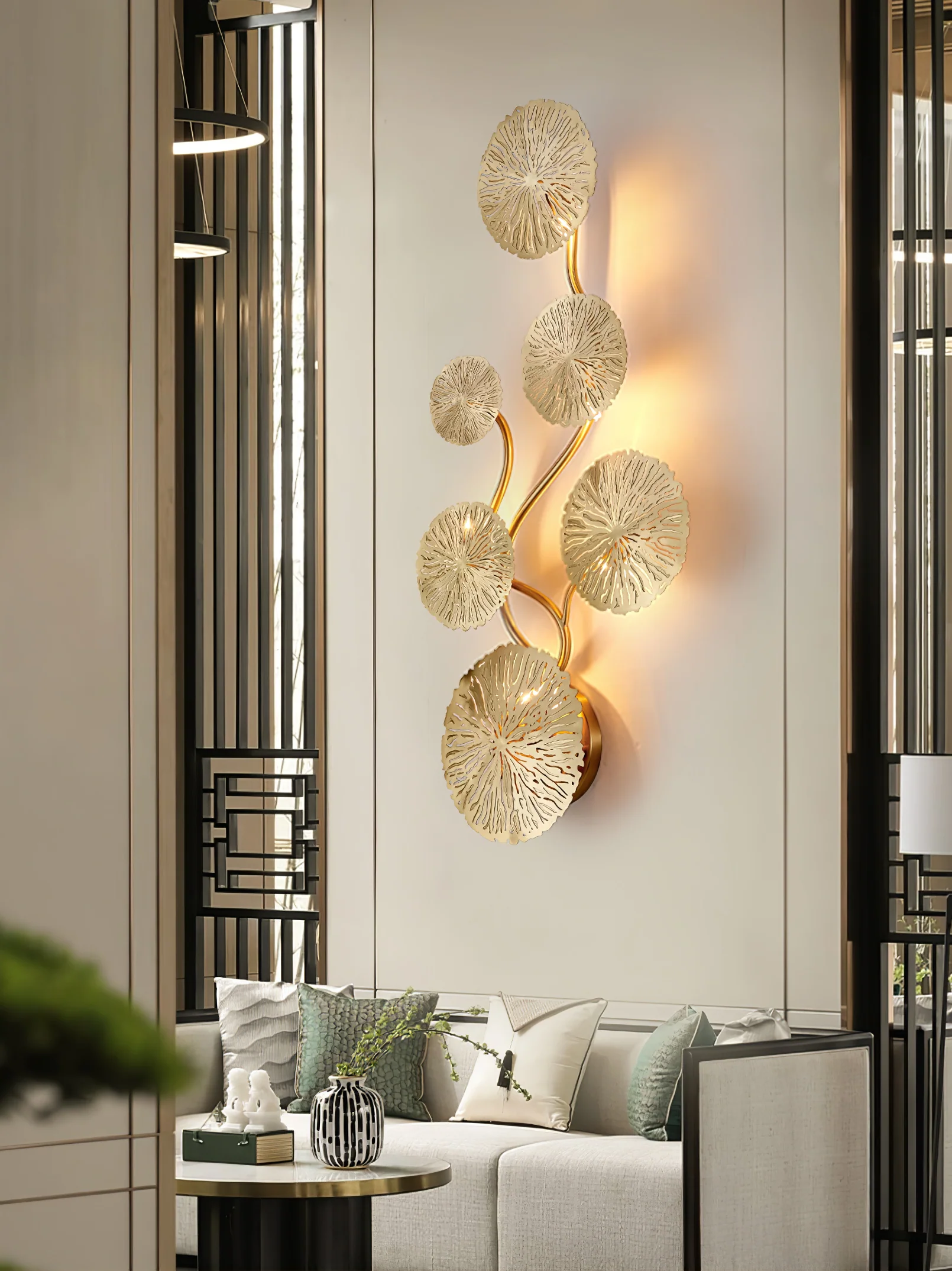 Настенный светильник Lotus Leaf  - модель E, 31см x 57см, нержавеющая сталь, металл