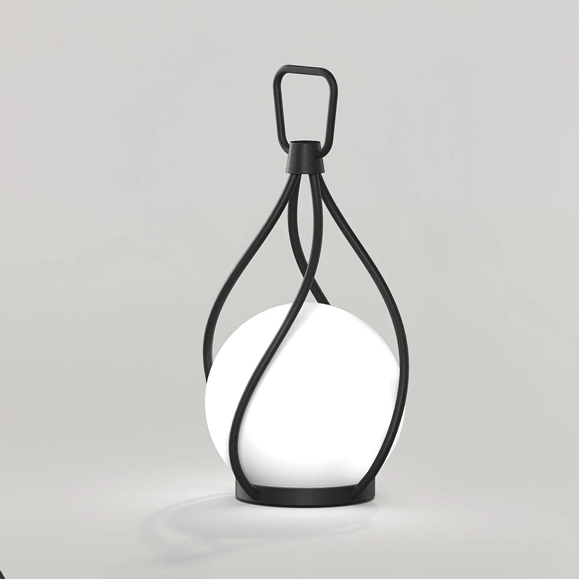 Настольный светильник Eclisse Orb Lantern Rechargeable - ∅10см x 25см, черный, прозрачный, теплый свет