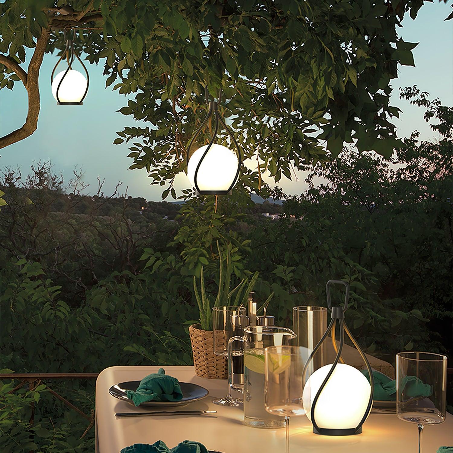 Настольный светильник Eclisse Orb Lantern Rechargeable - ∅10см x 25см, черный, прозрачный, теплый свет