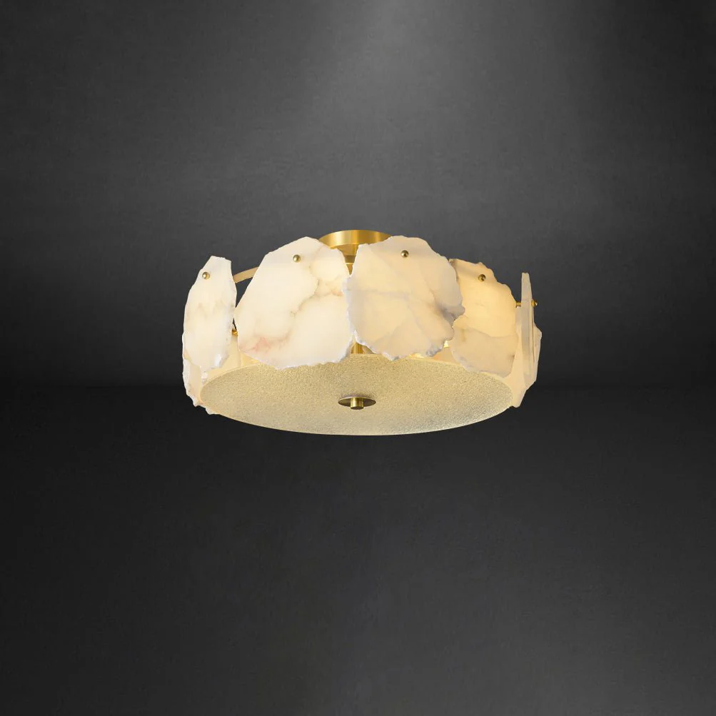Потолочный светильник Valeria Alabaster - ∅45см x 20см, медь, белый