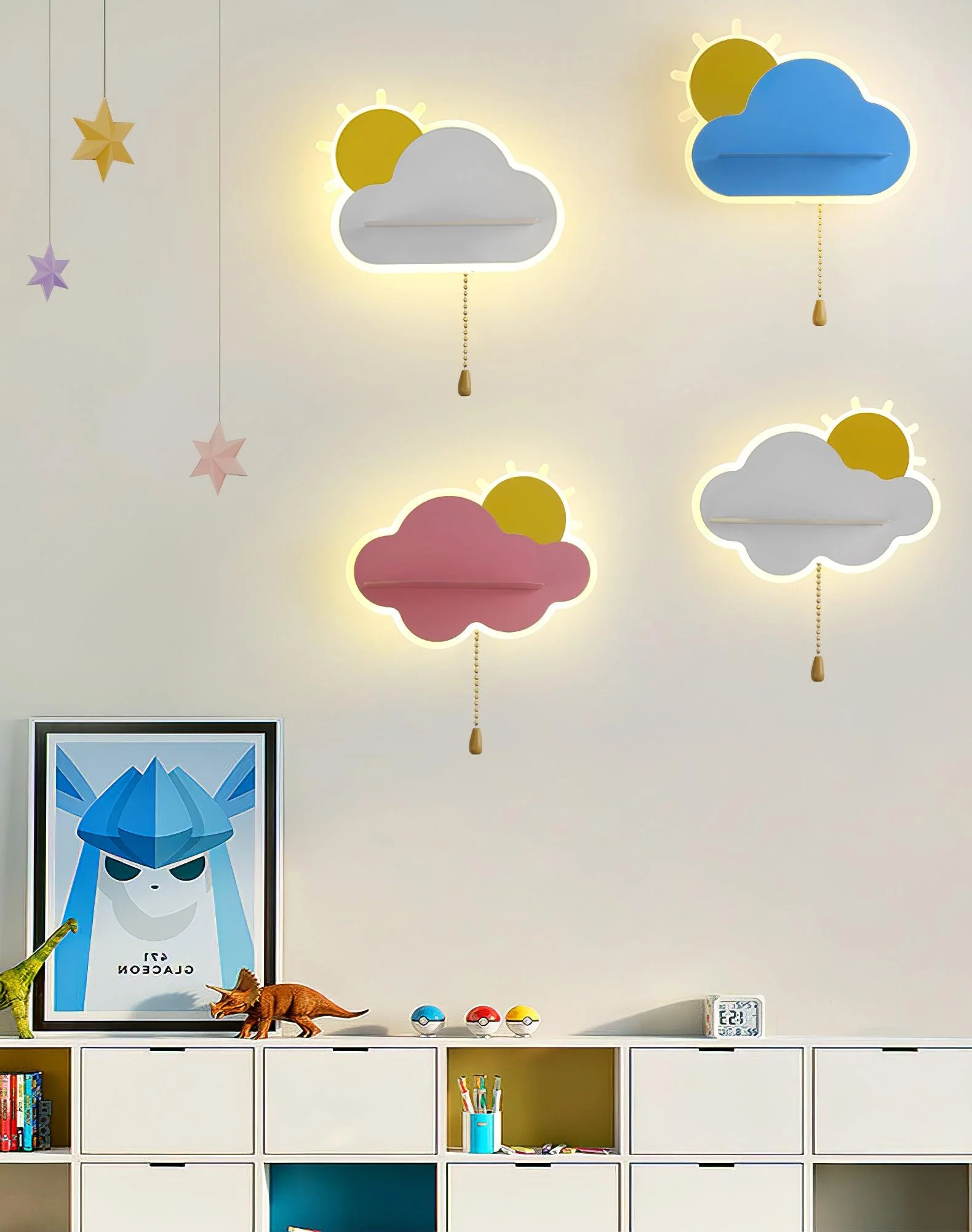 Настенный светильник Dreamier Cloud - ∅27см x 15см, розовый, теплый свет