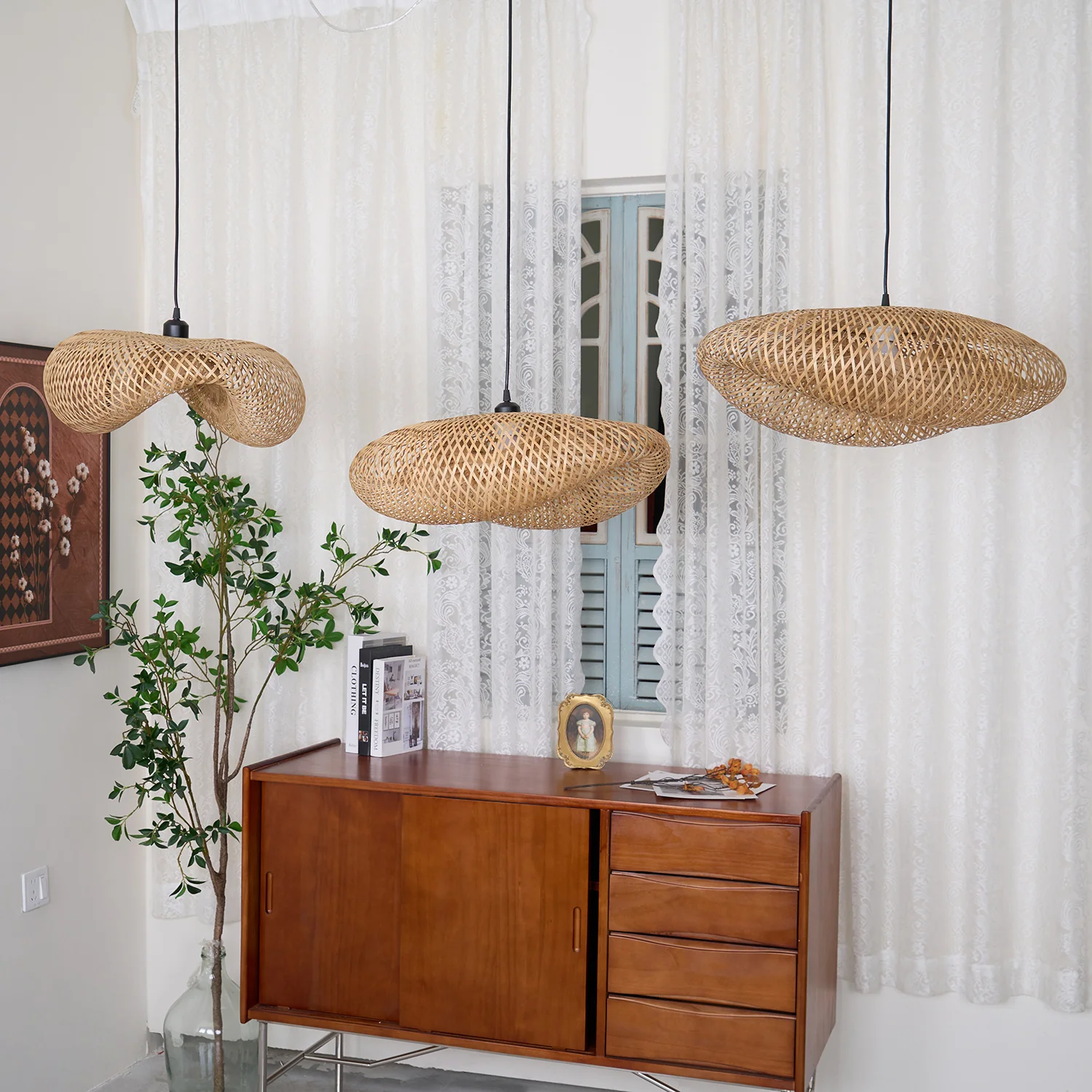 Подвесной светильник Bamboo Weaving - ∅60см x 150см, бамбук, натуральный цвет